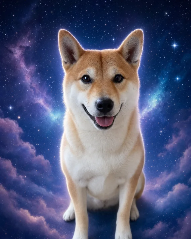 夢幻星空風格寵物肖像範例